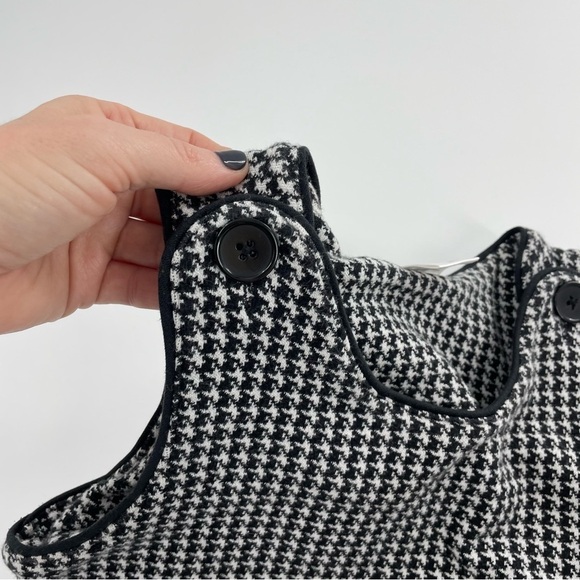 Hanna Anderson‎ Girl's Houndstooth Gingham Black & White Drop Waist Dress - Picture 6 of 8